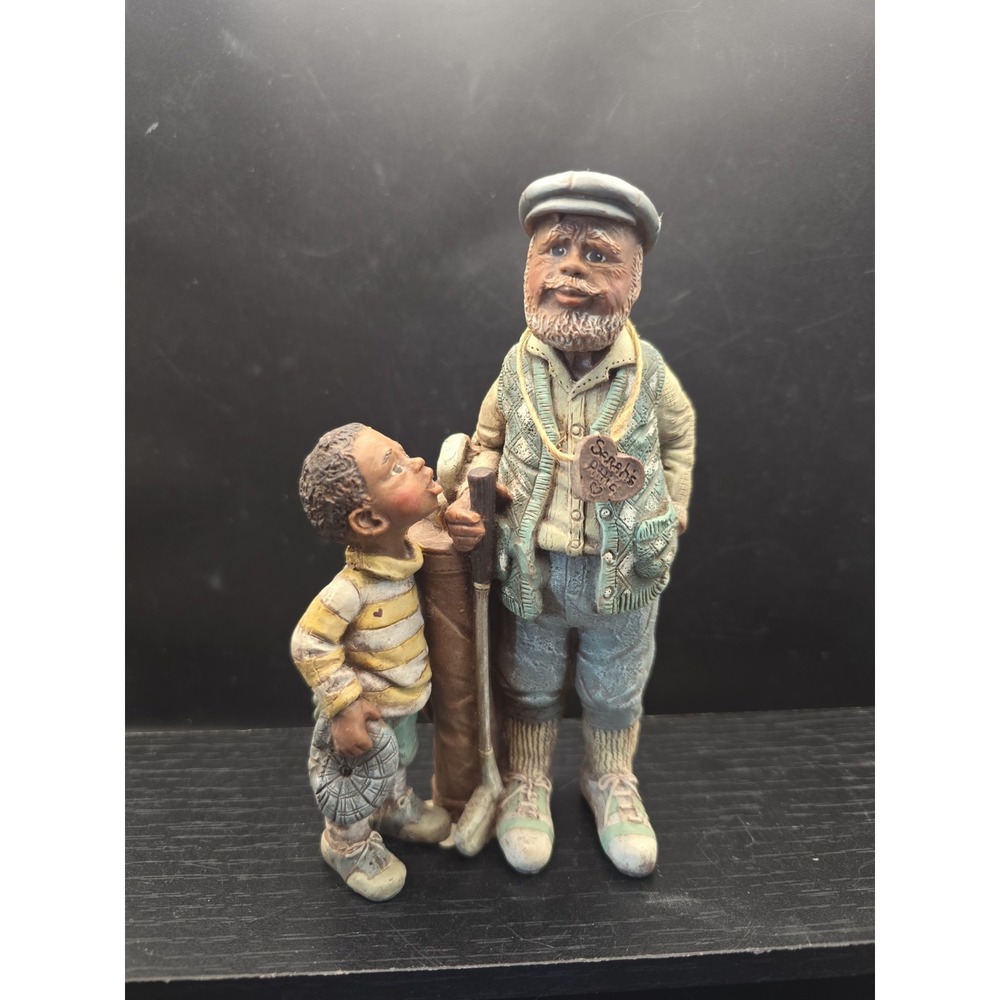 VTG Sarahs Attic Black Heritage Santa Daddy Chatter Child Golf Figurine 1990 USA